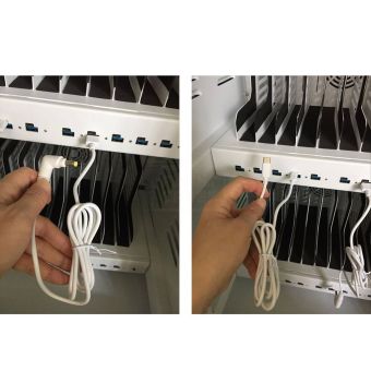 20 x Chariot pour tablettes et ordinateurs portables avec chargeurs USB-C