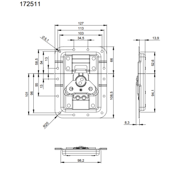 BUTTERFLY V3 large in cranked Dish, black