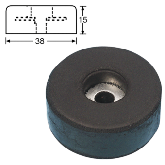 Patins en caoutchouc 4907, 38 x 15 mm