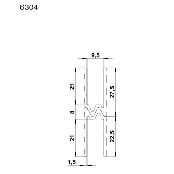 Emplacement de couvercle hybride en aluminium pour matériau de 9,5 mm, 1,900 mm